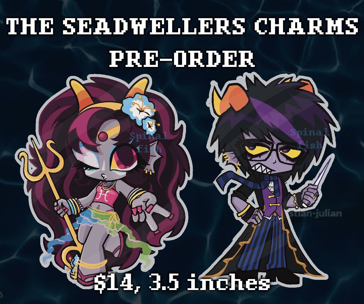 SpinalFish's tweet image. Teehee seadweller charms on my Etsy…  come snatch up an eridan or feferi spinalfish.etsy.com/listing/437166…