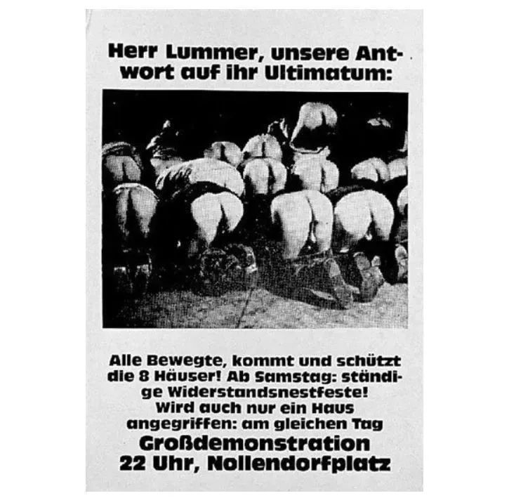 20.09.81, Berlin: Etwa 10.000 Menschen demonstrieren gegen die angedrohten Räumungen der besetzten Häuser.