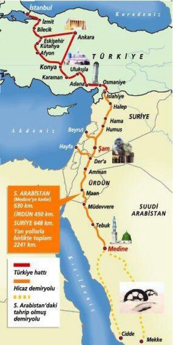 🔴 125 Yıl Sonra Tarihî Adım

Sultan II. Abdülhamid’in mirası Hicaz Demiryolu yeniden canlanıyor.

🚂 İstanbul’dan başlayacak hat; Şam ve Amman üzerinden Medine’ye uzanacak.
🤝 TCDD öncülüğünde Türkiye, Suriye ve Ürdün arasında protokol imzalandı.
🎯 Hedef: Hacı adaylarına ucuz