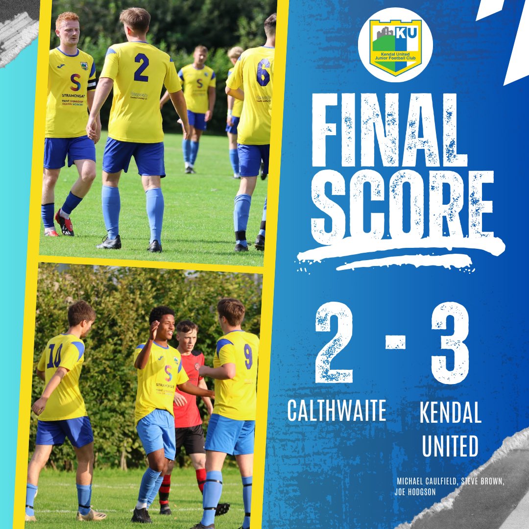 Made to work very hard for our win today against a good Calthwaite side!

Into the hat for the next round which is all that matters! 

Goals from Michael Caulfield, Steve Brown and a winner from the returning Joe Hodgson! 

💛💙