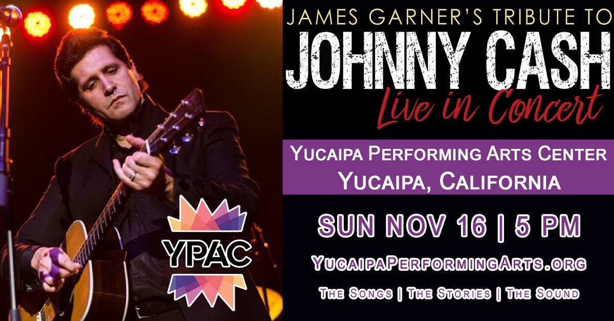🎼We're back at the Yucaipa Performing Arts Center in November! 🎟 Tickets: yucaipaperformingarts.org/james-garner/