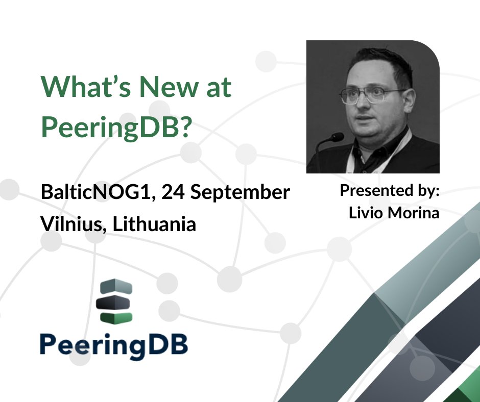 We're at <a href="/balticnog/">balticnog</a> #balticnog2025 this week! <a href="/livio/">Livio Morina</a> will be giving a "What’s New at PeeringDB?" presentation on Wednesday afternoon. Come talk to us!
events.balticnog.org/event/1/
#peering #interconnection #lithuania