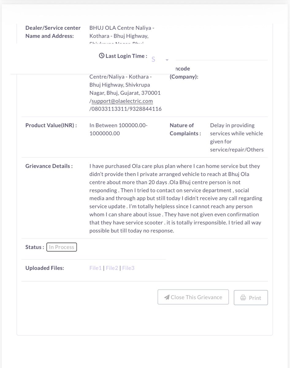 Bipitter's tweet photo. It’s been a month yet no response 4m none.I tried all d way possible 4m social media to Custmer support but did not received any response. I’m helpless n hopeless 4m @OlaElectric @ola_supports @bhash Now I hope @nch1915  @Grahak_suraksha will do something. I can’t seat quite now https://t.co/fBFKLGzMLW