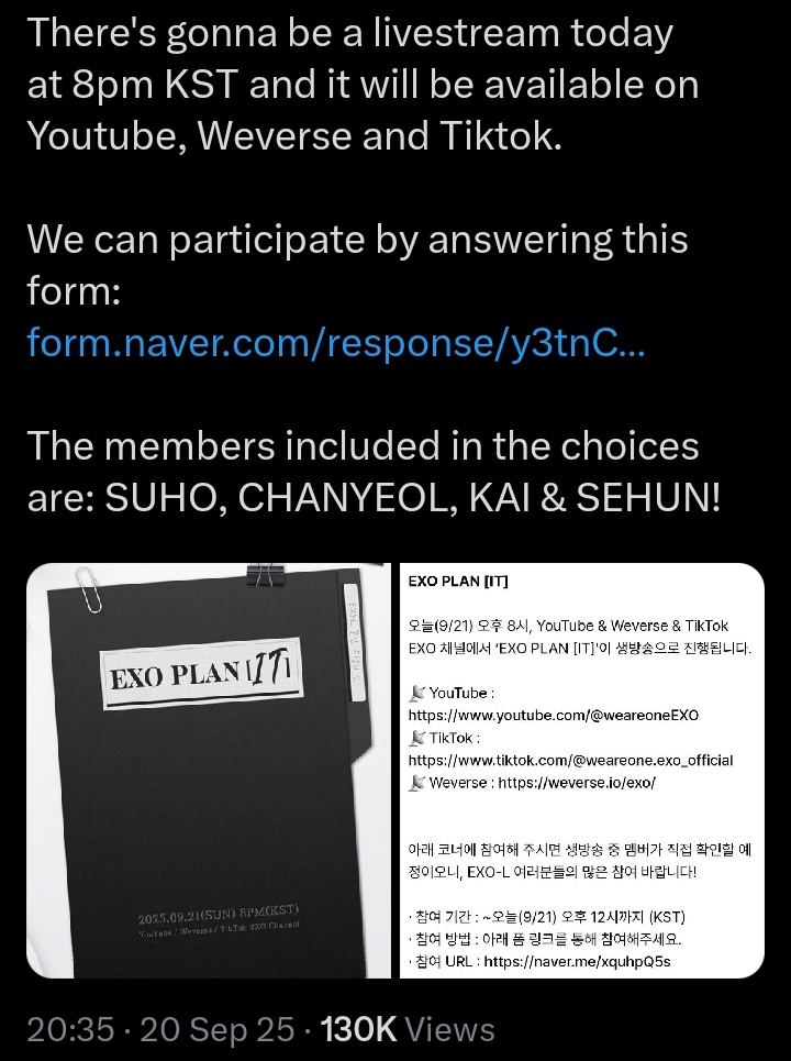 gldnhrlive's tweet photo. Nah why are exols who whined a lot on the day of Junmyeon's album announcement over some non-existent lack of promos for cy awfully silent about them announcing exo content even before Junmyeon could RELEASE his album???????? Double standards much? https://t.co/R6h1XMmlA9