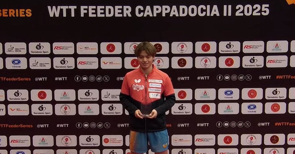 Udataku2020's tweet photo. WTTフィダーカッパドキア2025🏓
幸矢優勝🏆しました✨
応援して頂いた皆さん本当にありがとうございました🙏
一旦帰国しすぐチャイナスマッシュへ向かいます。
引き続き、応援の程よろしくお願いします🙇♂️
#wtt #yukiyauda #宇田幸矢 #ntteast #bobson
#techpoint #協和キリン #tt彩たま #うだ卓 #卓球 https://t.co/uAo6Ewwp2V