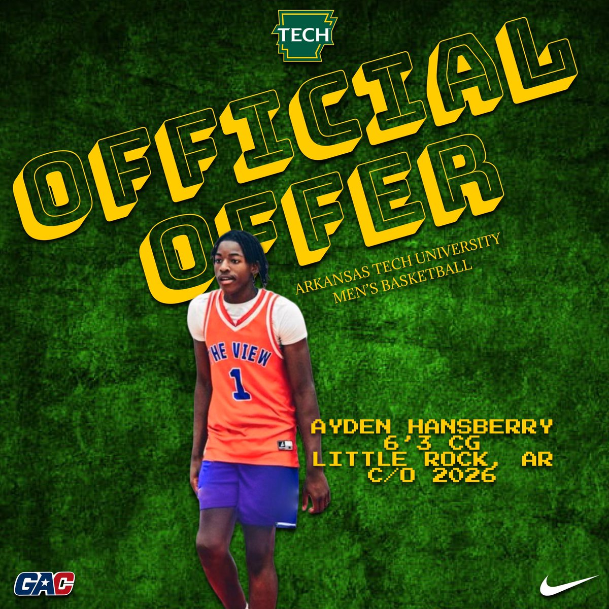 Ayden Hansberry (@ajhansberry0) on Twitter photo After a great conversation with Coach Downey, I am blessed to receive a scholarship offer from Arkansas Tech University! Thank you <a href="/mdowneyATU/">Mark Downey</a> <a href="/ATUMBB/">Arkansas Tech Men’s Basketball</a> @TheViewBBall @jasonjeharrison @bradbealelite for believing in me! After a great conversation with Coach Downey, I am blessed to receive a scholarship offer from Arkansas Tech University! Thank you <a href="/mdowneyATU/">Mark Downey</a> <a href="/ATUMBB/">Arkansas Tech Men’s Basketball</a> @TheViewBBall @jasonjeharrison @bradbealelite for believing in me!