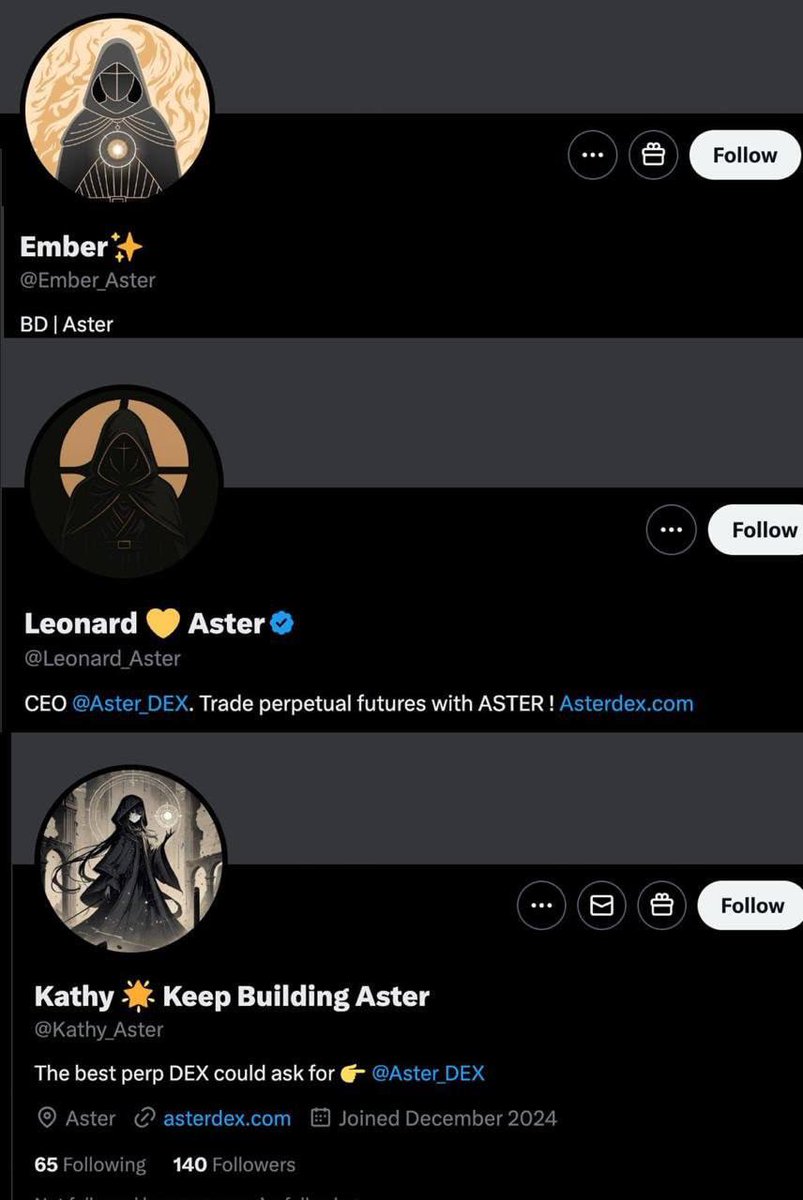 <a href="/cz_binance/">CZ 🔶 BNB</a> <a href="/Rager/">Rager</a> All of the Aster team members got Dust as their pfp, would me amazing to see you changing pfp to Dust as well!