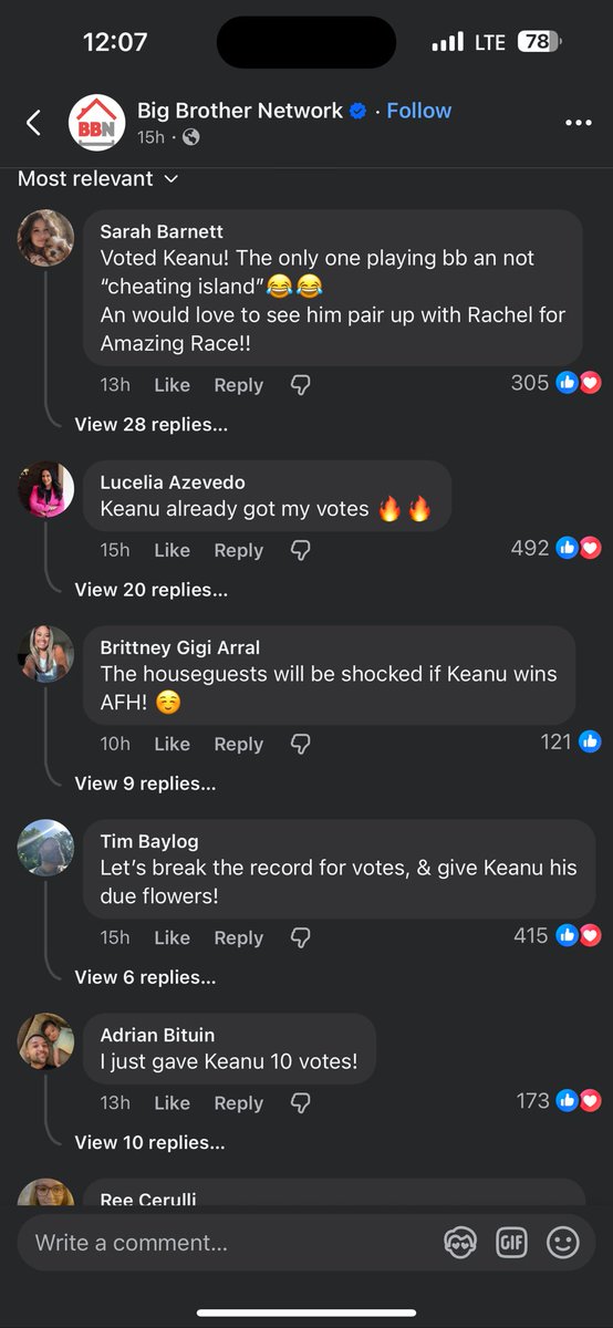 letsgohawks_515's tweet image. this is the facebook mob we’re going up against. we have to unite #bb27 #rachelforafp