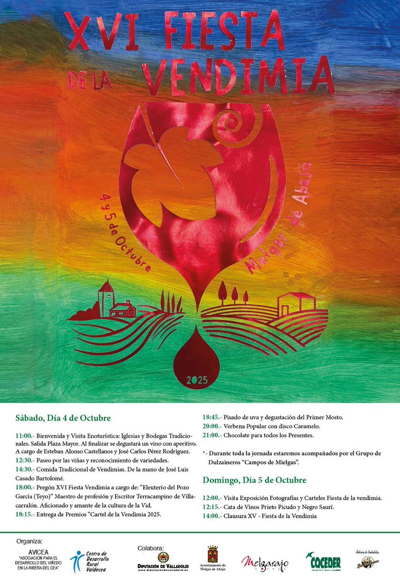 Fiesta de la vendimia 2025. Melgar de Abajo.
#melgardeabajo #negrosauri #tierradecampos #doleon #prietopicudo #fiestadelavendimia #valladolid #leon #verdejo #valdeleña #melgus #savaliebre