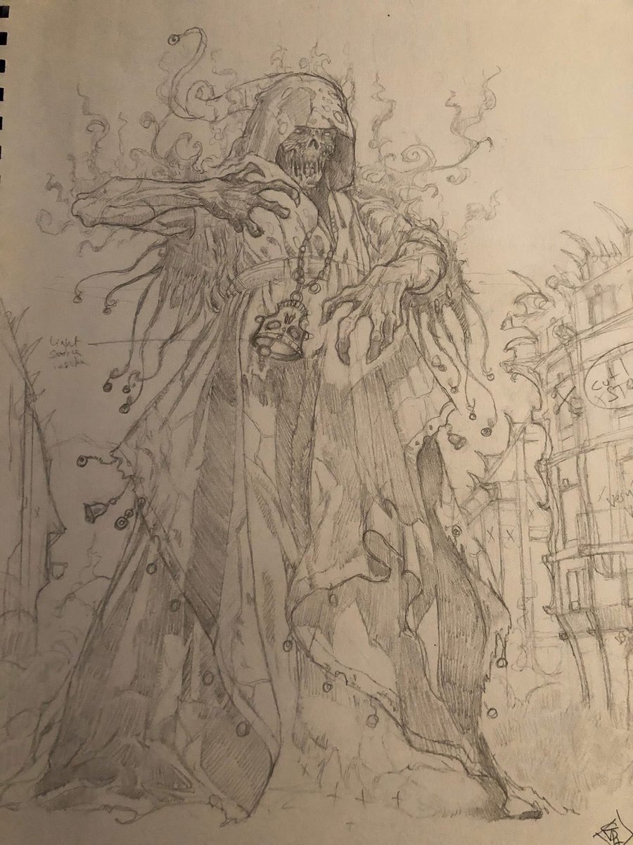 mtgbanding's tweet image. the preliminary sketch for street wraith goes hard