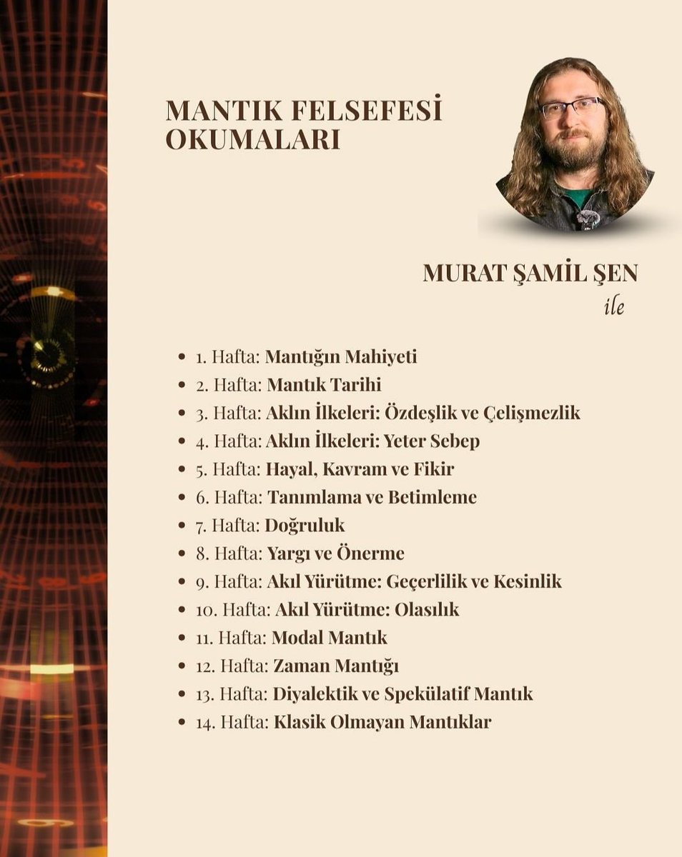 Bu sene boyunca Ankara'da yapacağımız ders: Mantık Felsefesi