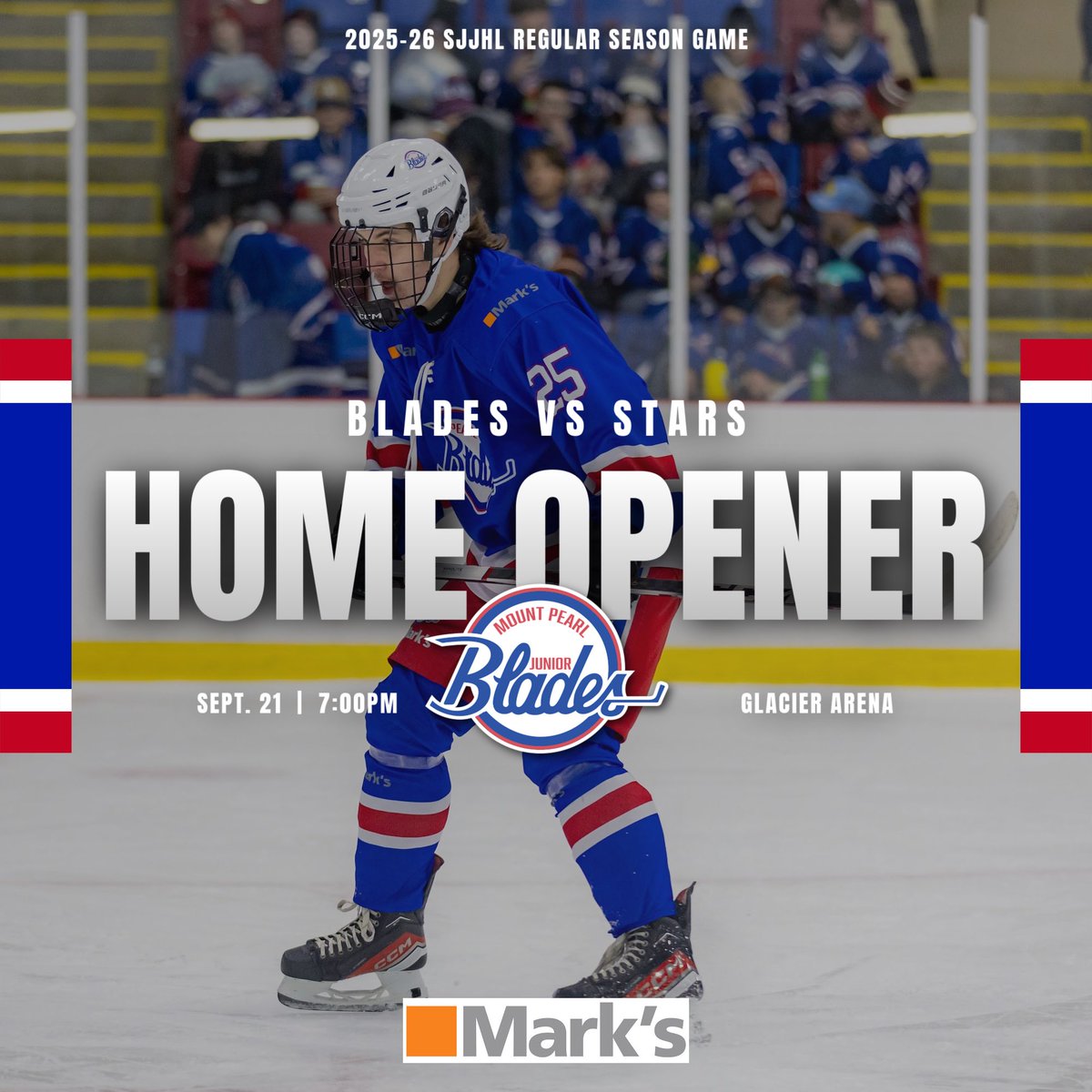 TOMORROW!

Calling all Mount Pearl Junior Blades fans!!! We need you!

Tomorrow night is our home opener against long-time rivals, the CBN Stars. Puck drop is at 7:10pm.