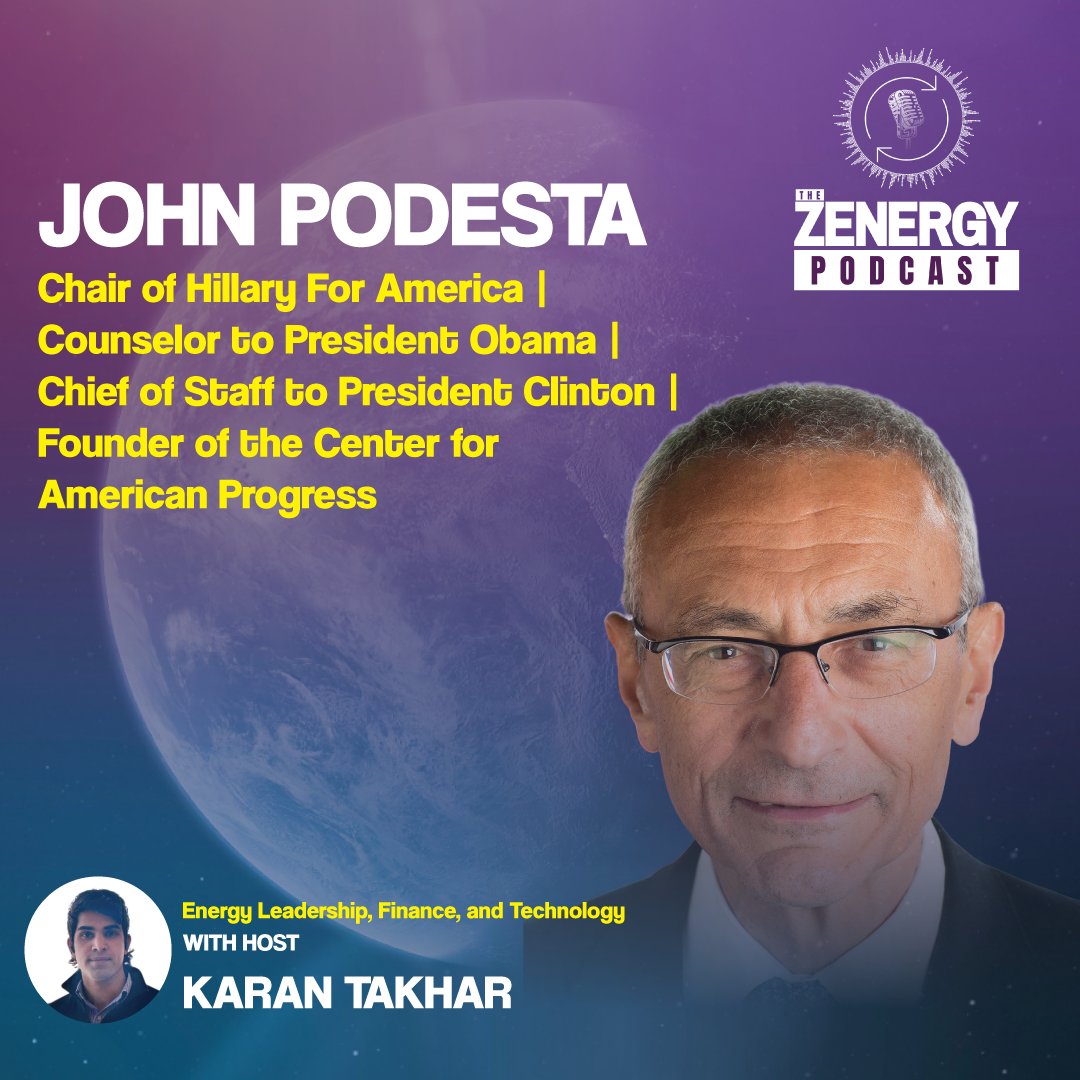 Karan Takhar (@takhark2) on Twitter photo This week I have the honor of speaking with <a href="/johnpodesta/">John Podesta</a> on the podcast. I could not be more excited to share our conversation with you. Please share this episode with anyone you think would enjoy it.
#government #climatepolicy #energy This week I have the honor of speaking with <a href="/johnpodesta/">John Podesta</a> on the podcast. I could not be more excited to share our conversation with you. Please share this episode with anyone you think would enjoy it.
#government #climatepolicy #energy