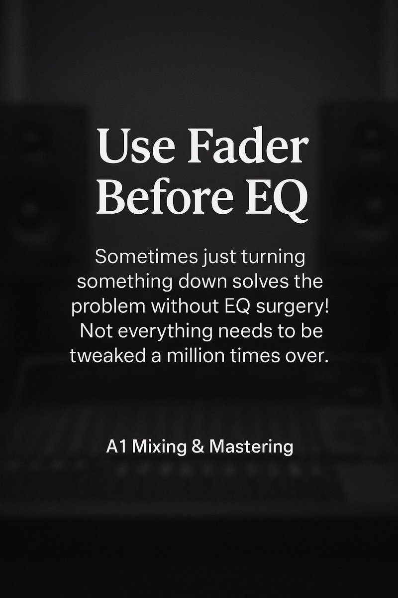 We don’t know who needs to hear this, but simply adjusting your levels can go a long way! In some cases, EQing isn’t necessary at all. Focus on finding the perfect balance as far as volume goes, then tweak the rest. 📝🎚️