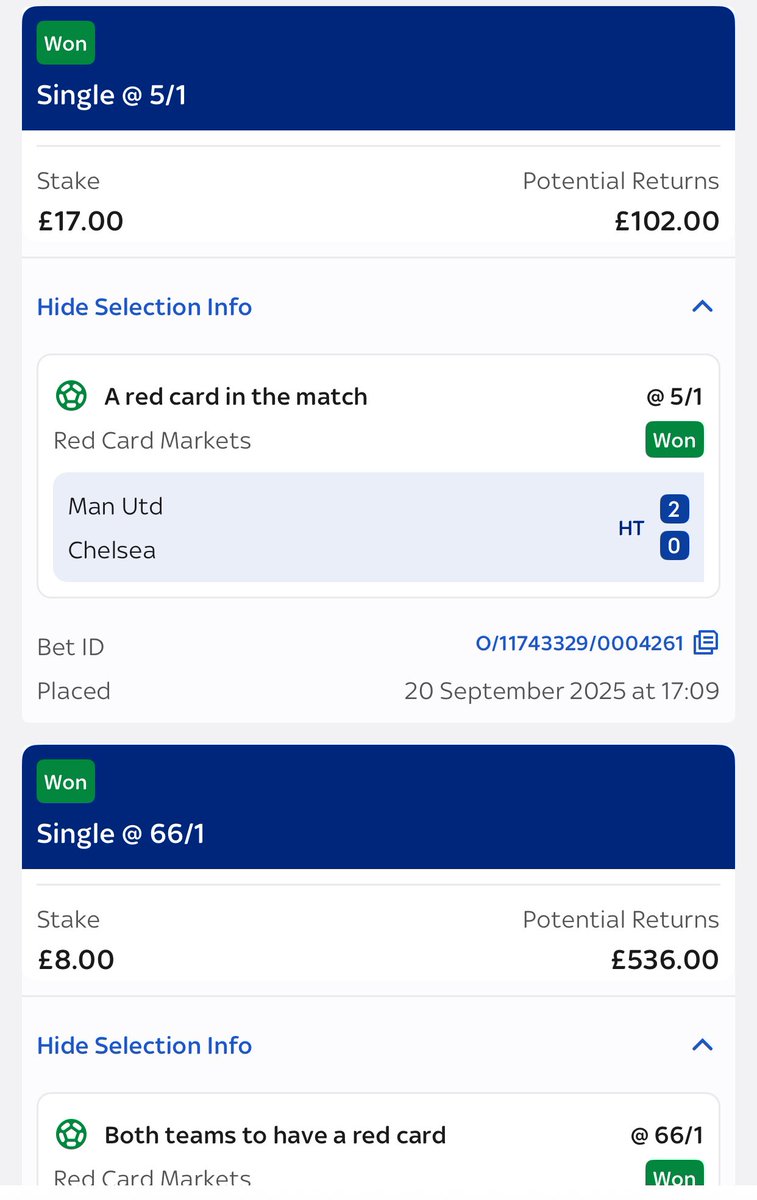 mooncat69's tweet photo. @FootyAccums I thought there maybe one, so I thought why not one each! https://t.co/axlYuuObfz