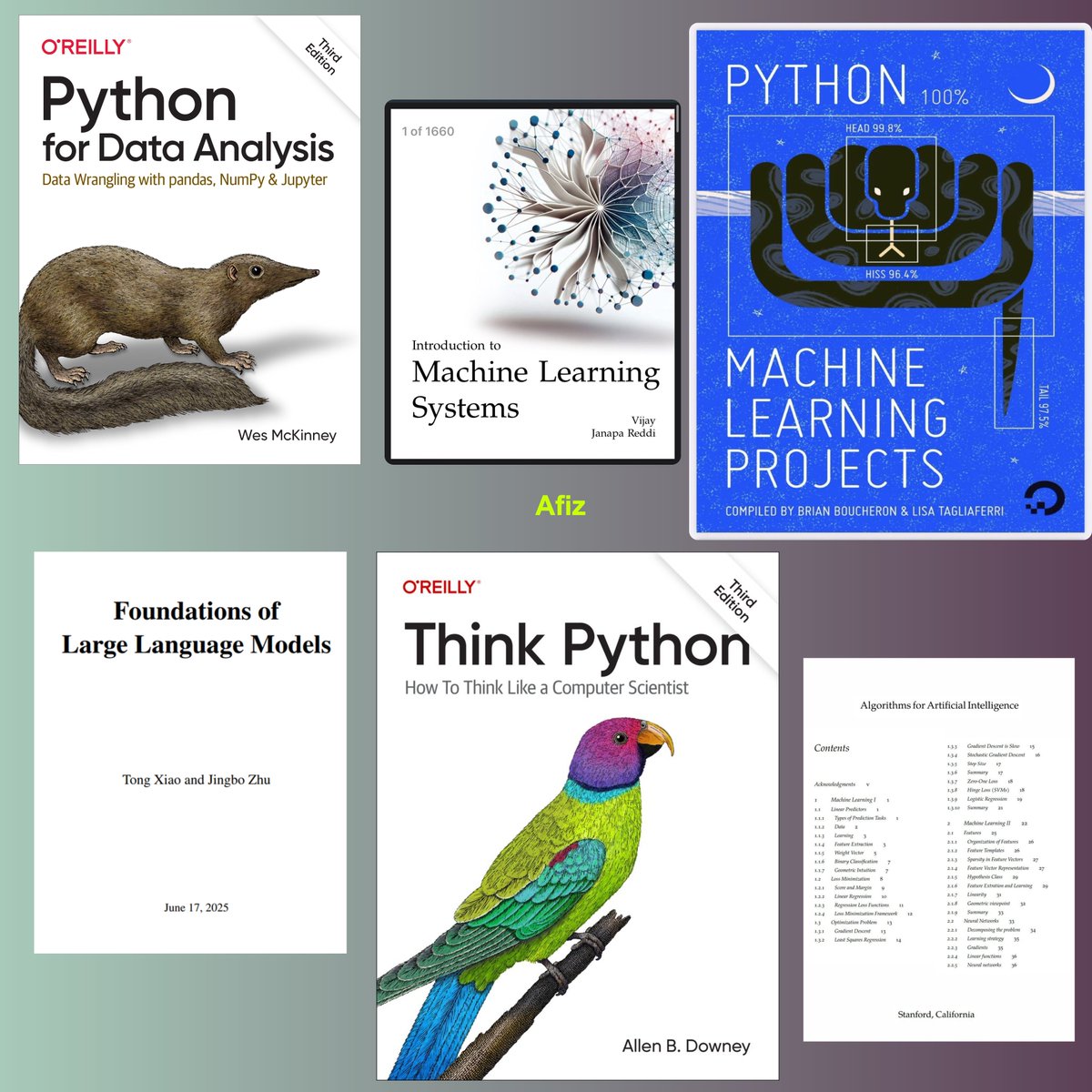 itsafiz's tweet image. Python and ML Books for FREE!
- Intro to ML
- ML Projects
- Data Analysis in Python
- Think Python
- Foundation of LLMs
If you want a FREE copy,
1. Like + Repost
2. Comment 'Python'
3. Follow me @itsafiz so that I can DM you.
