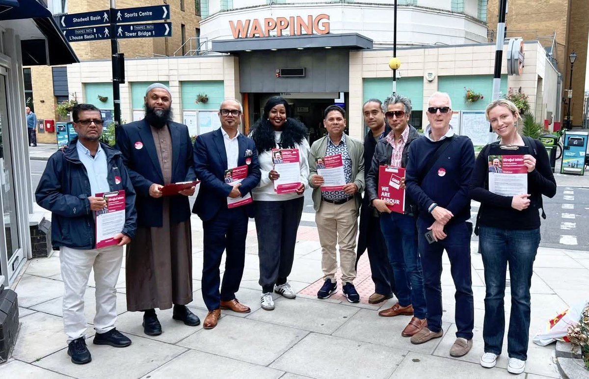 Great day campaigning in Wapping with the Labour team ⚘️ Residents want a Labour Council &amp; Mayor who’ll deliver real change: better services, improved facilities &amp; more funding for Tower Hamlets from the Government. #VoteLabour <a href="/CllrSirajIslam/">Cllr. Sirajul Islam</a> <a href="/TH_Labour/">Tower Hamlets Labour Group</a> <a href="/LondonLabour/">London Labour</a>