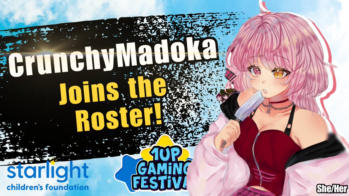 VTuber, comedian, variety streamer, community driven... we're happy to welcome CrunchyMadoka to the <a href="/1UpGameFestival/">1Up Gaming Festival 👉 Starlight Sept 21-28th!</a> family!

If you've not had a chance to check out the new Mario Kart World, this week's the perfect chance, as she raises funds for <a href="/StarlightUS/">starlightUS</a>!