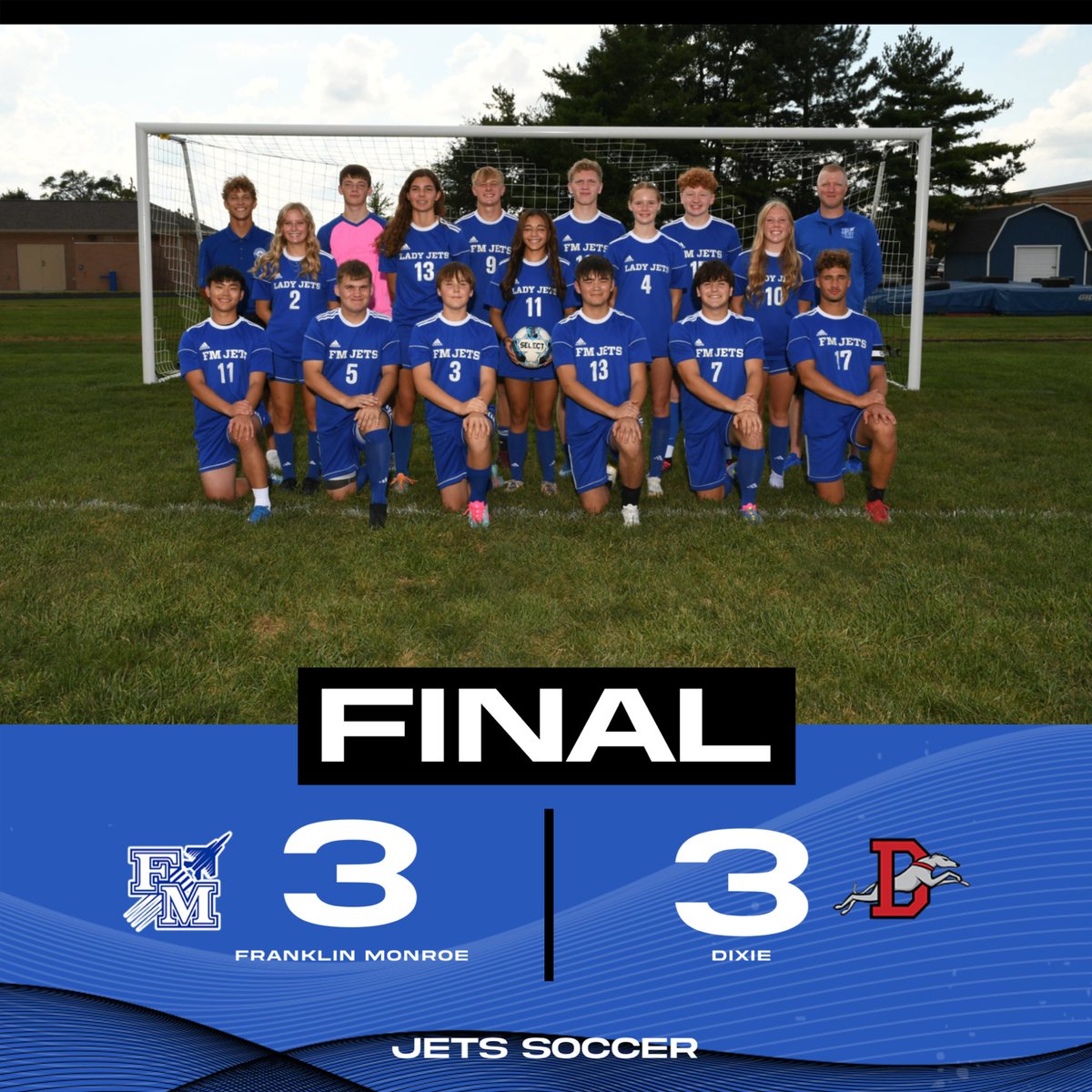 Jets ⚽️ ends in a tie against Dixie! Goals by Addis, Wolfe, and Reed

#GoJets
