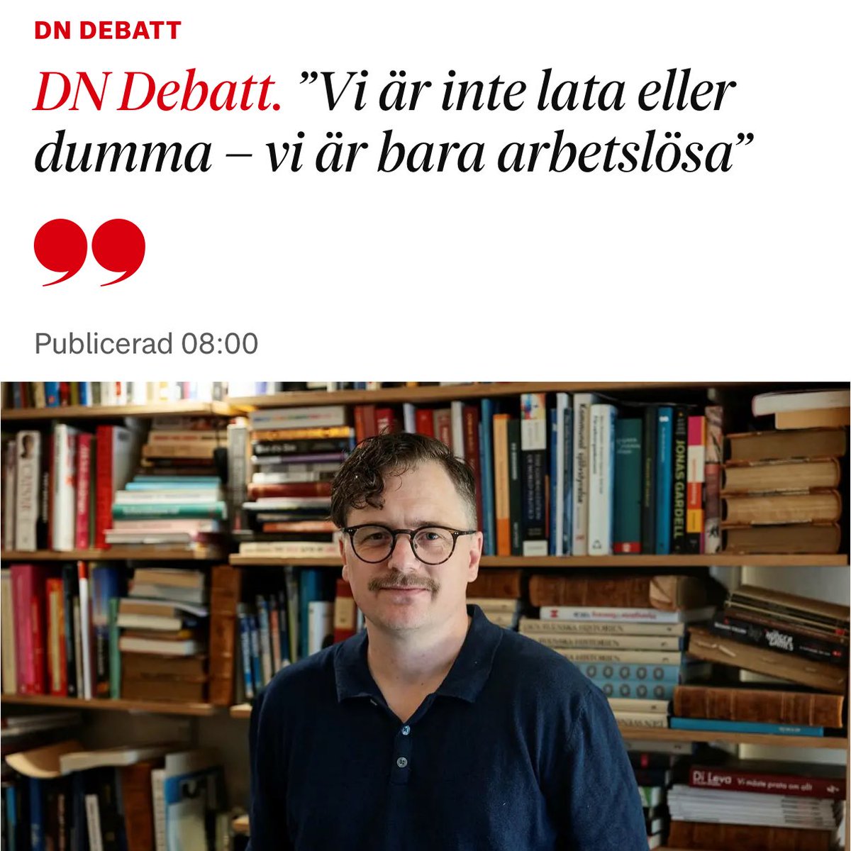 Om man skriver en debattartikel som Sveriges kanske minst representativa för den svenska arbetslösheten, kan det då inte också vara relevant att berätta att man är Socialdemokrat, reformist och varit pressekreterare på Hyresgästföreningen?