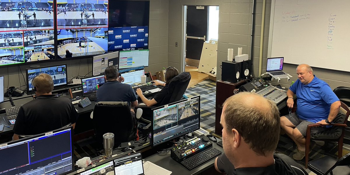 Back at it alongside <a href="/SouthernMissBVB/">Southern Miss Beach Volleyball</a> HC Shawn Taylor with our remote setup. Today, we’ve got two more broadcasts starting at noon between <a href="/NSUDemonsVB/">NSU Volleyball 🤘😈</a> &amp; <a href="/SouthernMissVB/">Southern Miss Volleyball</a>. Our <a href="/ESPNPlus/">ESPN+</a> crew is locked and loaded for our day at the office.