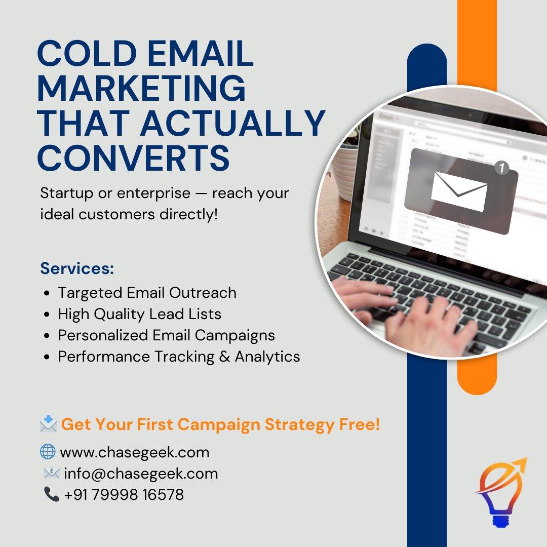 chasegeek's tweet image. Are your cold emails getting ignored? 😩
Our cold email marketing services help you reach your ideal customers and fill your inbox with qualified leads.
Get your first campaign strategy free!
#ColdEmail #EmailMarketing #LeadGeneration #SalesStrategy