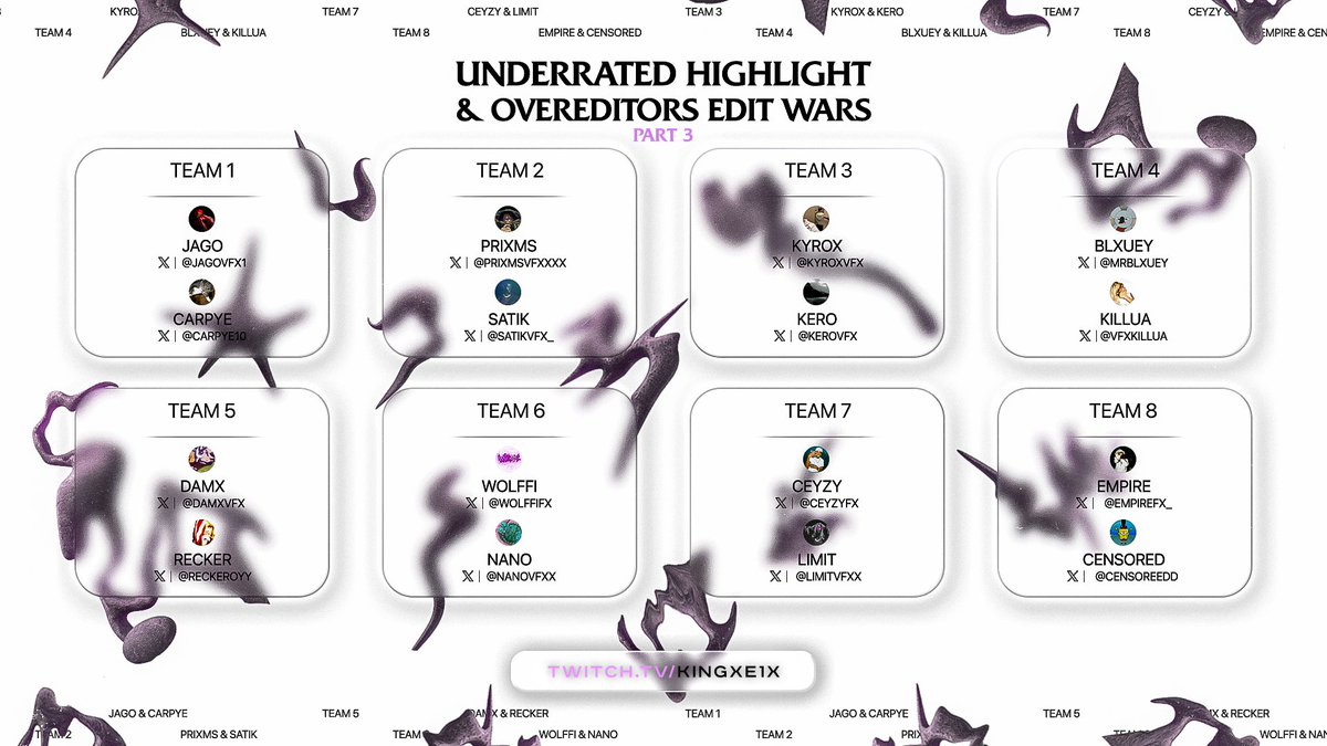 HIGHLIGHT &amp; OVEREDITORS
EDIT WARS PT. 3 ⚔️

September 27th @ 2:00pm EST