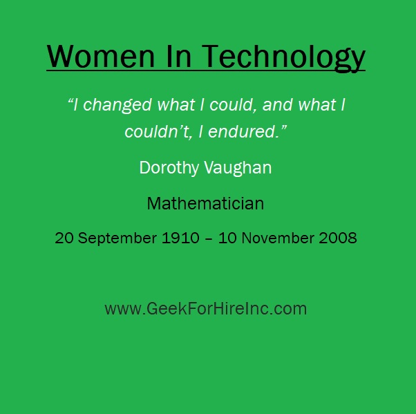 GeekySales's tweet image. Happy Birthday Dorothy Vaughan! She was a mathematician and #ComputerProgrammer who worked on the early NASA projects. 20 Sept 1910 - 10 Nov 2008 #WomenWhoCode #TechPioneers #WomenInSTEM #WomenInTech #ad Learn more about #WomenInScience in this book: amzn.to/2Z5t5z6