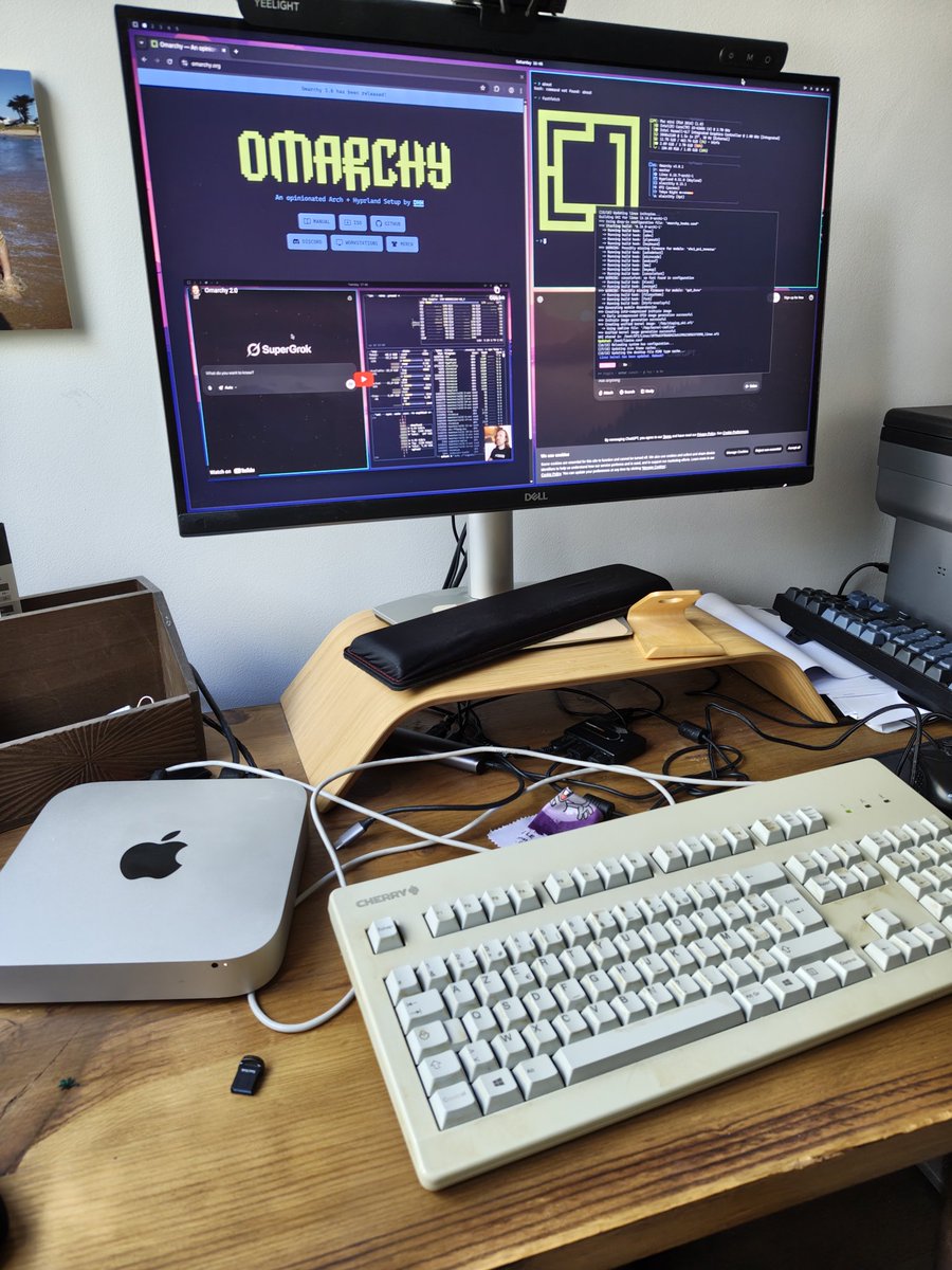 FloDestremau's tweet image. Good old 2014 good for nothing mac mini got a second chance at life today with @OmarchyLinux . The hardest part was that my keyboard was not detected so i had to find an older one to boot into the installer. Still a pos machine but it's manageable on arch !