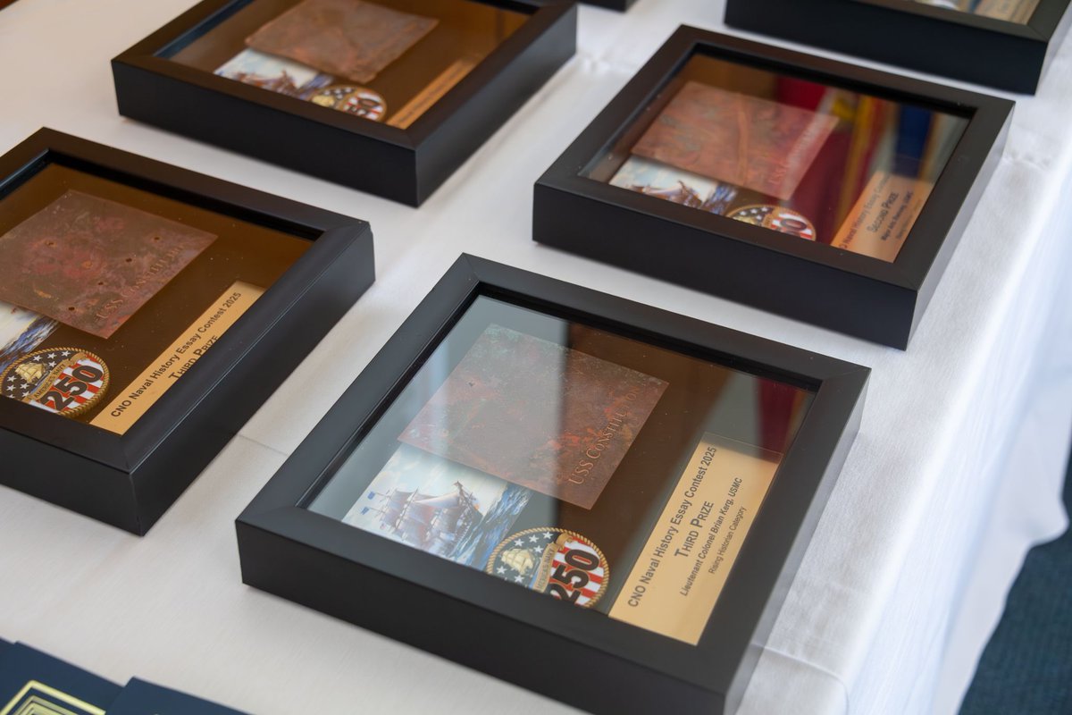 BrianKerg's tweet photo. There's no bling quite like a piece of copper sheathing from the USS #Constitution. I snagged one by placing in this year's CNO Naval History Essay contest. The article is forthcoming in @USNIProceedings - I hope you can dig it. #WriteFightWin #ReadFightWin https://t.co/KOzmgf47om
