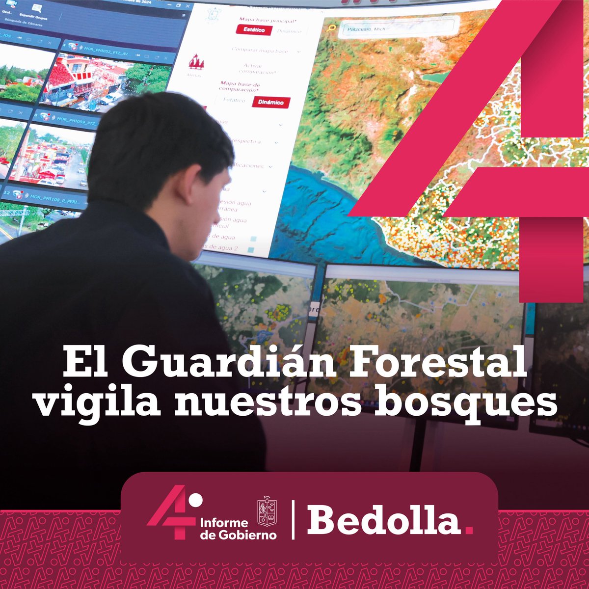 Michoacán es hoy ejemplo en el cuidado del medio ambiente gracias al Guardián Forestal, un sistema de monitoreo satelital único en México que ha evitado la deforestación de 6 mil hectáreas de bosque. #4toInformeBedolla