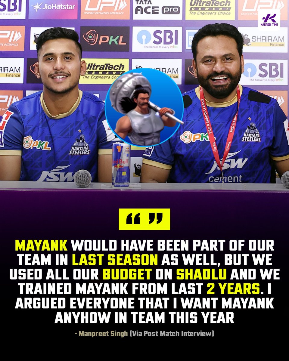 Kabadditime's tweet image. Mayank Saini has been with Haryana Steelers for the last 2 years..! 💙✅

#mayanksaini #manpreetsingh #kabadditime