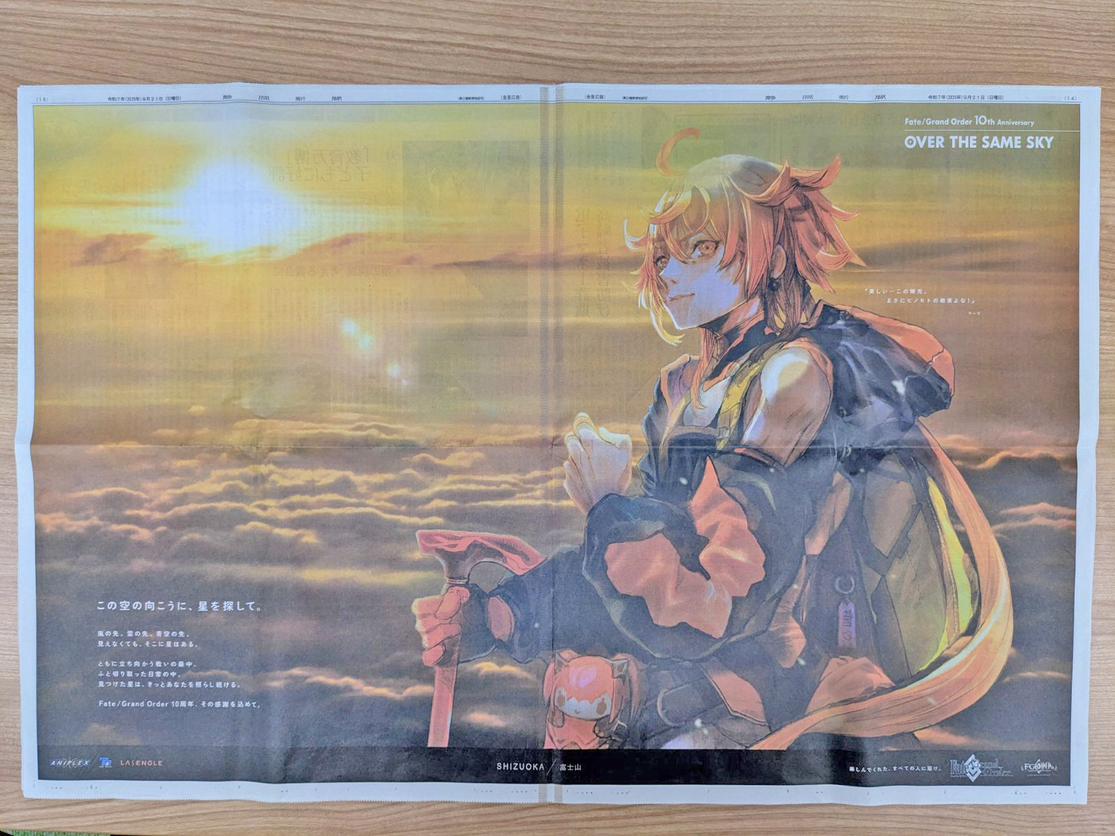 Fate/Grand Order10周年記念広告企画　 静岡新聞　裏打ち　額付 Fate/Grand Order10周年記念広告企画 静岡新聞 裏打ち 額付 公式