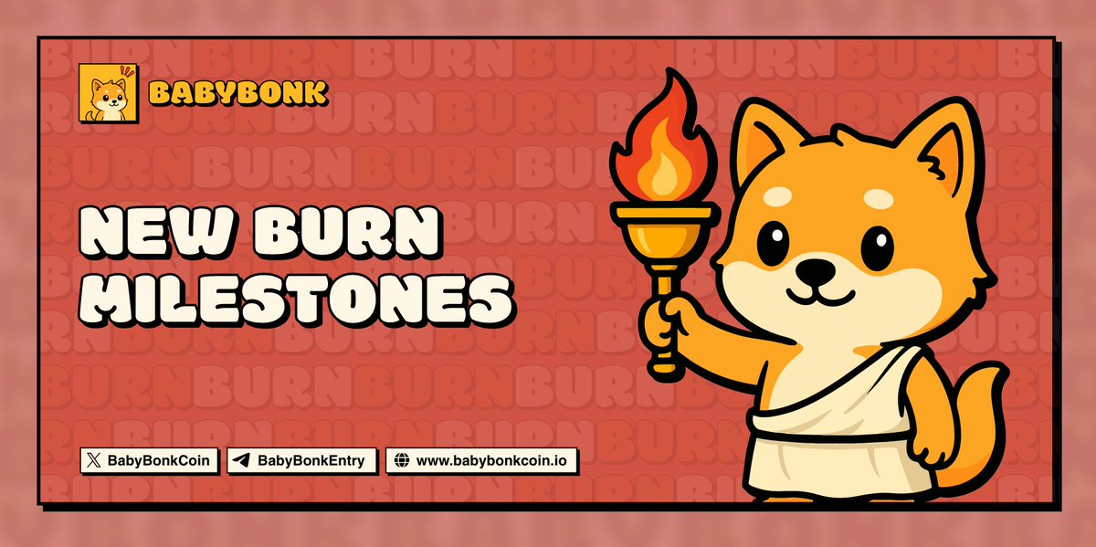 🔥 ADDITIONAL BURN EVENT ANNOUNCEMENT 🔥

In addition to the up to 0.25% weekly burns every Sunday over the coming months, we’re introducing burn milestones to make BabyBonk even more scarce!

👉 150 Likes and we’ll reveal the first two burn milestones!