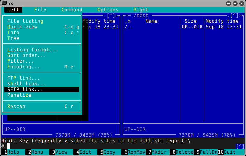 #SFTP #mc #MidnightCommander
SFTP in mc - Setting up an SFTP connection in mc / Midnight Commander: kompx.com/en/sftp-in-mc.…