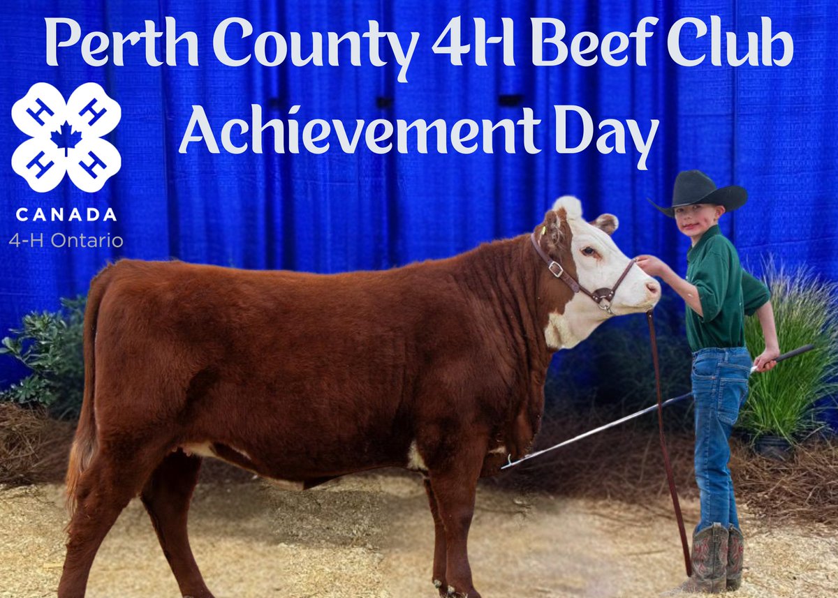 StratfordFair's tweet photo. The Perth County 4H Beef Club Achievement Day is today at 11 a.m. in the Burnside Agriplex at the 184th Stratford Fall Fair! #4hisforme #freeadmission #seeyouatthefair https://t.co/eZTIK5twIA