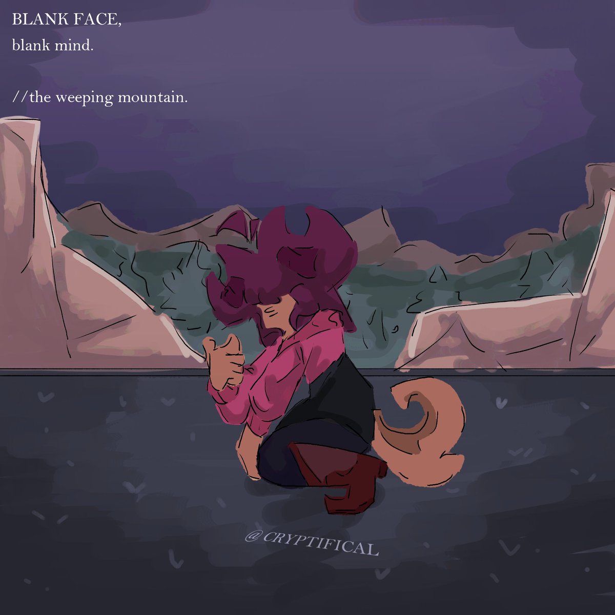 cryptifical's tweet image. &amp;gt; the weeping mountain.
where the rain never stops, and the sun never rises.
#ocart #furryart