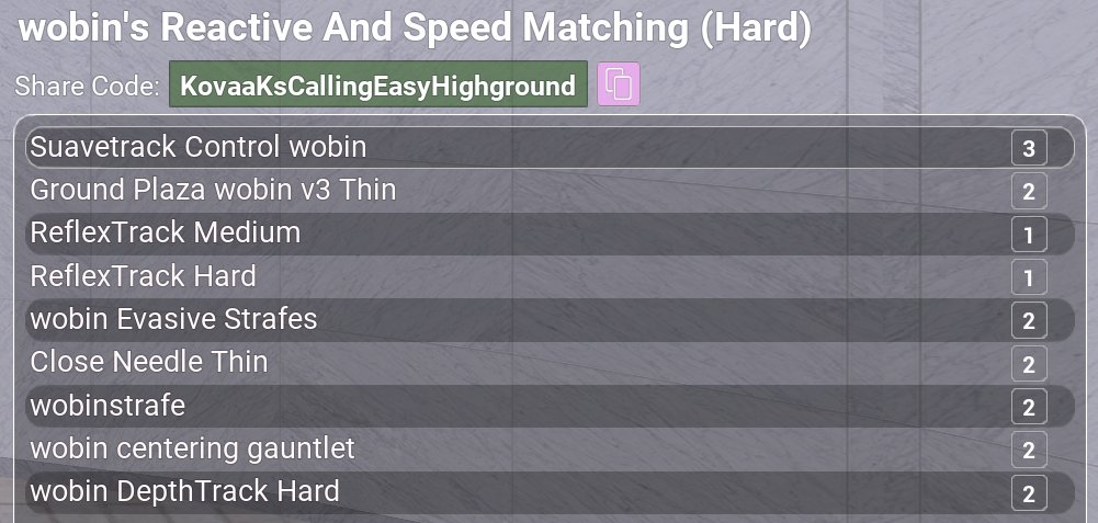 KovaaKsBuyingDynamicScoutrifle (Easy)
KovaaKsCallingEasyHighground (Hard)

Two playlists full of my own unique scenarios, created with the intent to help you practice speed-matching in ground tracking!

Easy is for everyone up to Jade!
Hard is for people Jade and above!