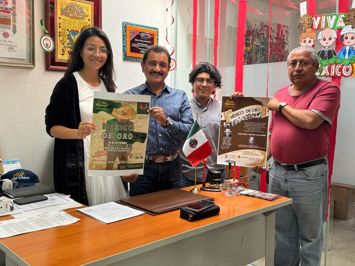 matarubio61's tweet photo. Si eres amante ❤️ de “Los Artistas del Cine de Oro Mexicano”, no te puedes perder *México de Oro* bajo la dirección de Laura Menher. 

Próximo viernes 26 de septiembre a las 19:00 horas en el Teatro de Ciudad Sagrada de San Pedro Cholula.

#RegidordeCulturaSanPedroCholula https://t.co/Z3gvRkWq8I