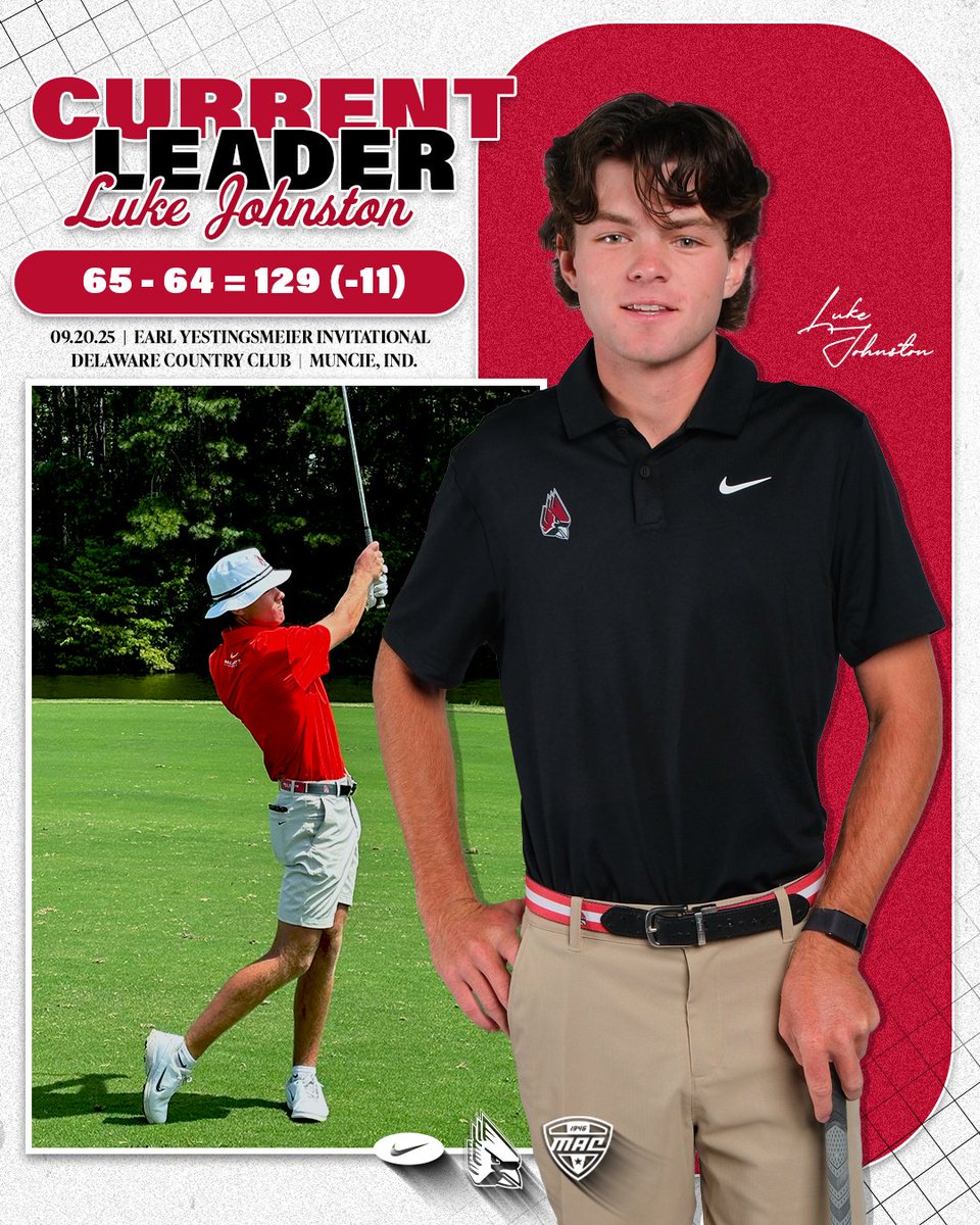 Ball State Men’s Golf (@ballstatemgolf) on Twitter photo Luke Johnston's 11-under pace and Cardinals' record-tying opening round puts Ball State in 36-hole lead at E.Y. Invitational at <a href="/DCC_Muncie/">DelawareCountryClub</a>.
📰: STORY tinyurl.com/nkkc753c
📊: SCORING tinyurl.com/4n9526hn Luke Johnston's 11-under pace and Cardinals' record-tying opening round puts Ball State in 36-hole lead at E.Y. Invitational at <a href="/DCC_Muncie/">DelawareCountryClub</a>.
📰: STORY tinyurl.com/nkkc753c
📊: SCORING tinyurl.com/4n9526hn