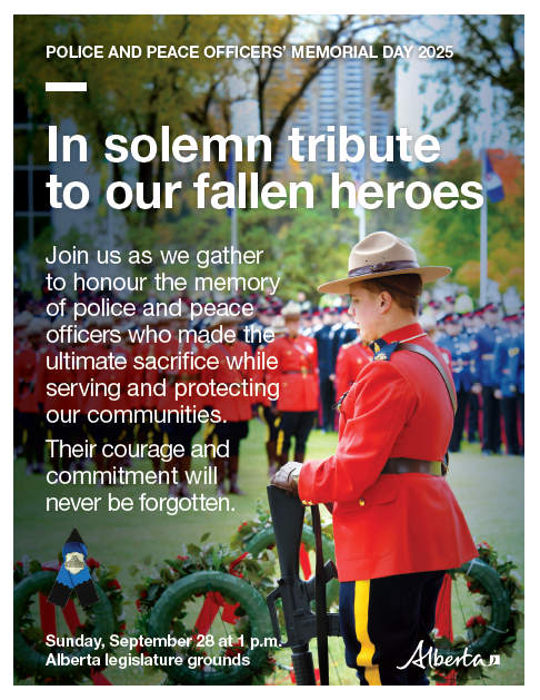 The last Sunday of each September is Police and Peace Officers’ National Memorial Day. We thank all officers who have served for their dedication to their communities, and for the sacrifices they and their families make to keep the rest of us safe.

#honourthefallen