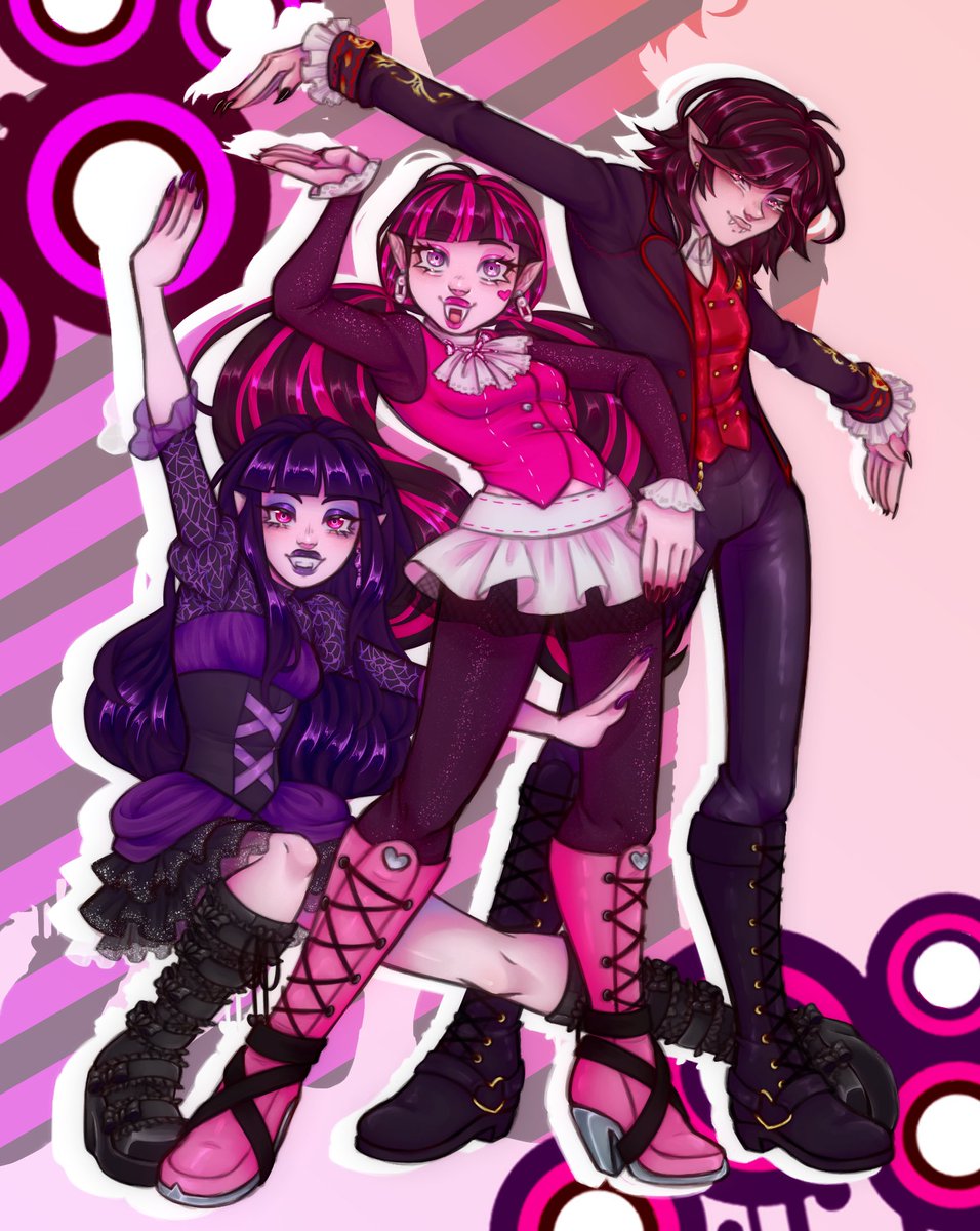 fauxridium's tweet photo. Vamp squad in one of the iconic soul eater poses because i love the idea of the three of them being besties

#MonsterHigh #draculaura #Kieranvalentine #elissabat https://t.co/AtIKT6V5fK