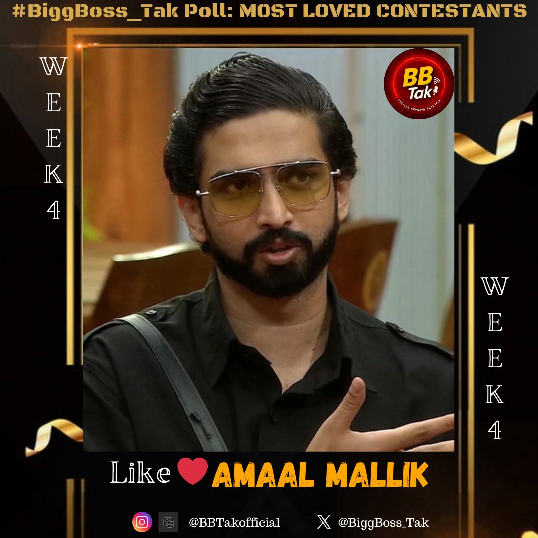 Biggest &amp; Most Authentic #BiggBoss_Tak Poll: #BB19 (Week-4)

Like ❤️ If you're supporting
#AmaalMallik in #BiggBoss19

Poll to end Tomorrow (Sunday) 10PM

#BB19WithBiggBoss_Tak #BBTak #BiggBoss #BB