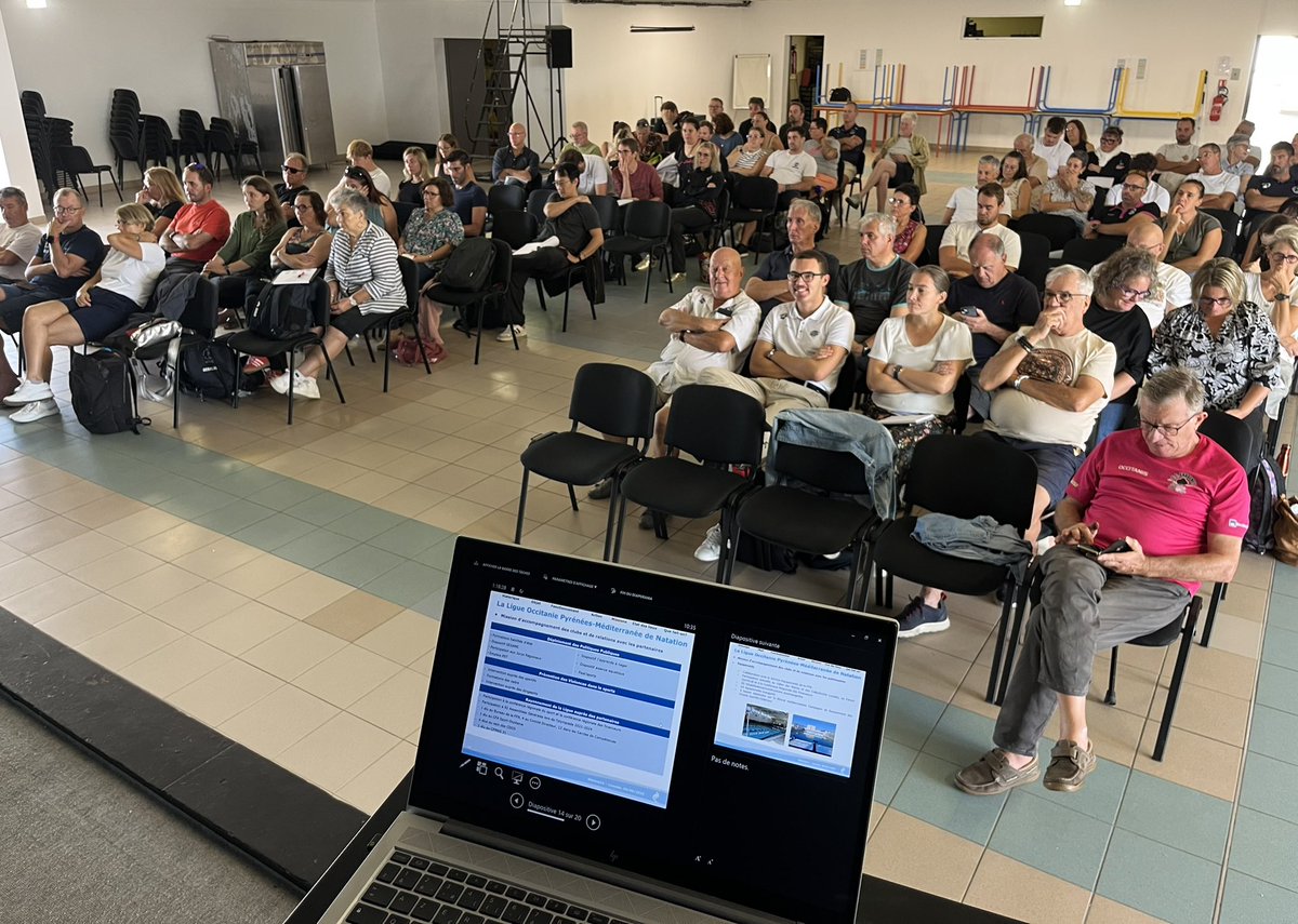 Julien_Ville_'s tweet photo. Merci aux 90 participants, éducateurs et dirigeants de clubs; salariés, cadre et élus de la ligue et de @FFNatation qui ont donné sens au séminaire de la ligue @Occitanie Pyr-Méd #Natation ce jour à Leucate. En 2025-2026, les clubs seront encore et toujours au cœur du dispositif! https://t.co/FDhvHTbvXL