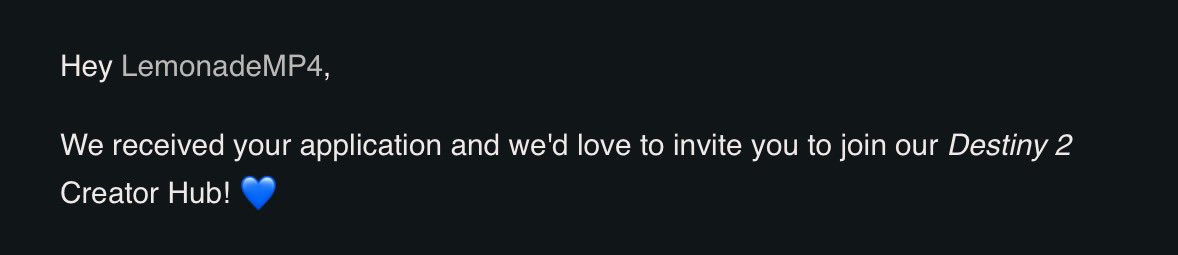 Holy shit
It actually happened
Let’s see what happens next. I’m absolutely over the moon 🎉😊
#D2Creator