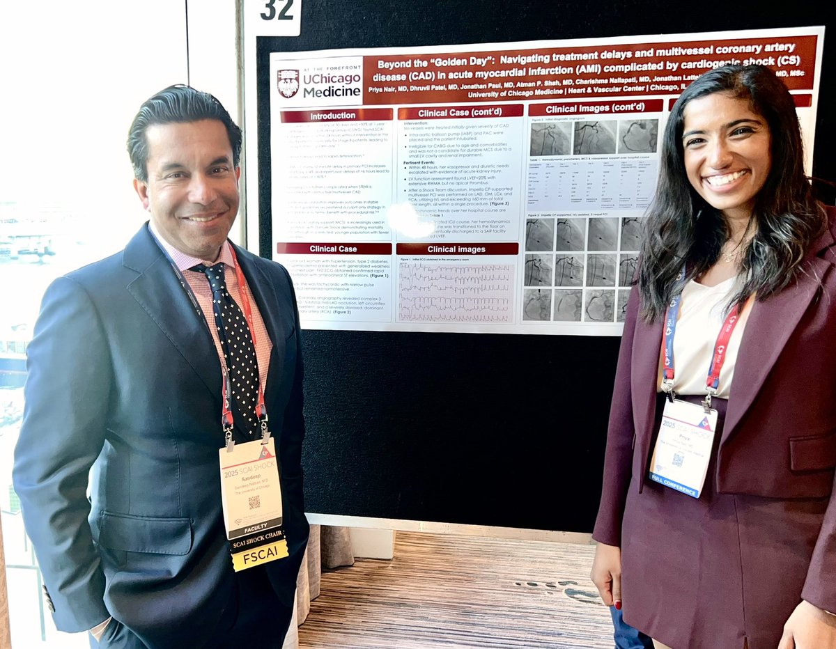 PriyaNair2024's tweet photo. Huge thank you to @SandeepNathanMD for the incredible mentorship and opportunity to present at #SCAIShock. What an incredible community and conference!! Looking forward to what’s next in #CardiogenicShock @UChicagoCardio https://t.co/r6jjcBpYQL