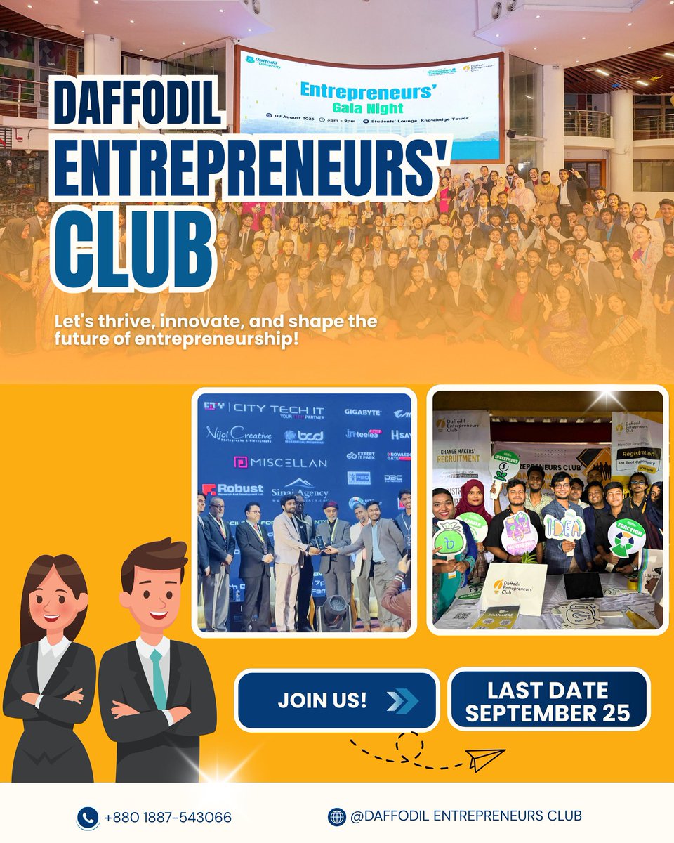 SajolJoy's tweet photo. Dear Change makers, here is you chance to join DEC! 
Registration link below!⬇️ 

Link: https://t.co/88qPIBI4VO

#daffodilinternationaluniversity #diu #entrepreneurialspirit #startup #BusinessNews https://t.co/2zJkwRJWB6
