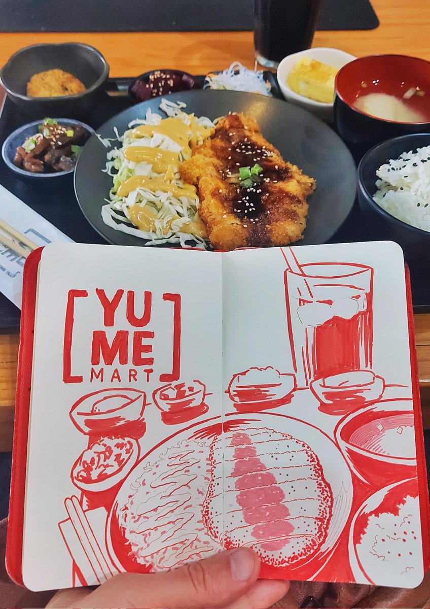 gabu_bhering's tweet photo. I went to one of my favorite restaurants with my sketchbook and doodled my meal of that day. ^v^
If anyone from SP wants the recommendation, it's Yume Mart :3
#Sketchbook #FoodArt #FoodSketch #UrbanSketching #Sketch #Doodle #Restaurante #Restaurantes #RestauranteSP https://t.co/rWjxvzelH8