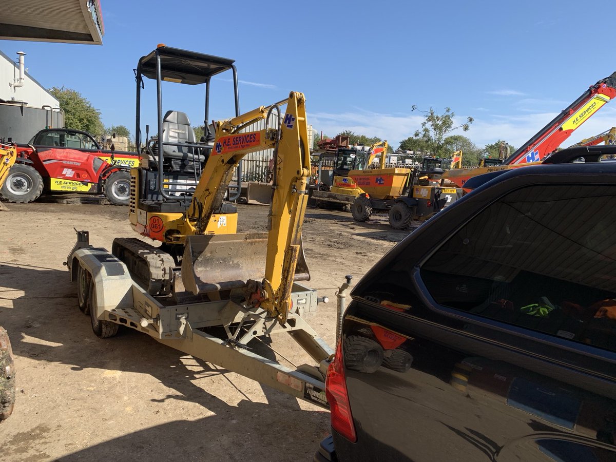 Preparations in place (machine collected from sponsors HE Services Plant Hire Ltd ⁦<a href="/planthireHE/">H. E. SERVICES (Plant Hire) Ltd</a>⁩) ready for our flying bomb excavation beginning on Monday 22nd September #archaeology