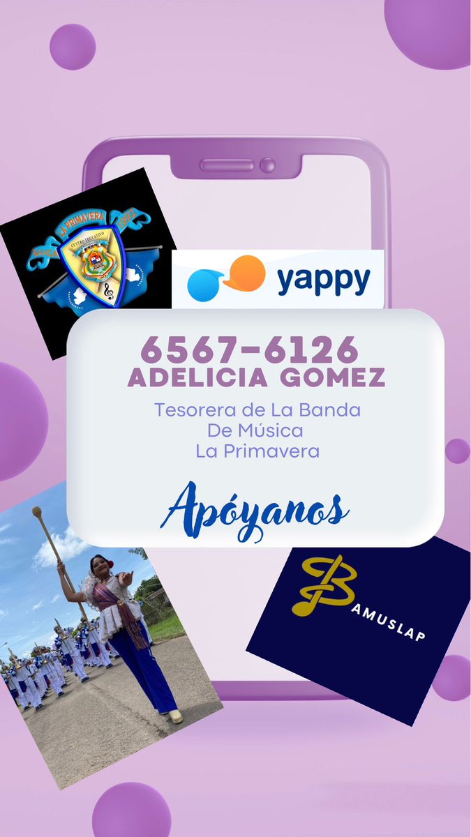 Banda De Musica La Primavera representará a Panama en la Macy’s Thanksgiving Day Parade en Nueva York. Nov. / 2025
con tu apoyo juntos podremos estar alli, Viva Panamá
tu aporte al número de Yappy 6567-6126 Adelina Gomez <a href="/Bamuslap_/">Banda de Música La Primavera - Panamá</a>